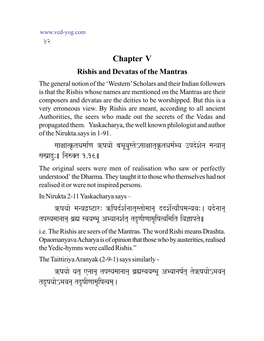 Rishi and Devtas of Vedic Mantra