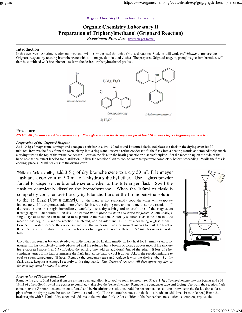 organic chemistry 2 lab experiments