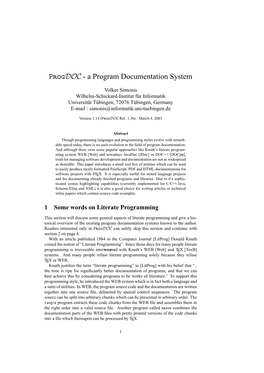Progdoc - a Program Documentation System