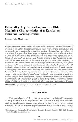 Rationality, Representation, and the Risk Mediating