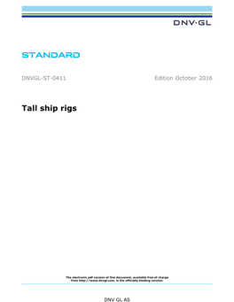 DNVGL-ST-0411 Tall Ship Rigs