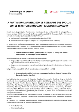 A Partir Du 6 Janvier 2020, Le Reseau De Bus Evolue Sur Le Territoire Houdan – Monfort L’Amaury