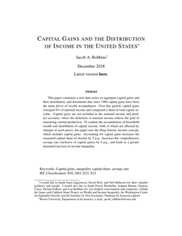 Capital Gains and the Distribution of Incom