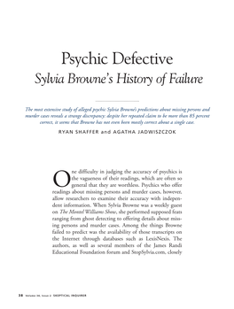Psychic Defective Sylvia Browne’S History of Failure