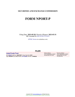 Listed Funds Trust Form NPORT-P Filed 2021-05-28