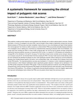 A Systematic Framework for Assessing the Clinical Impact of Polygenic Risk Scores