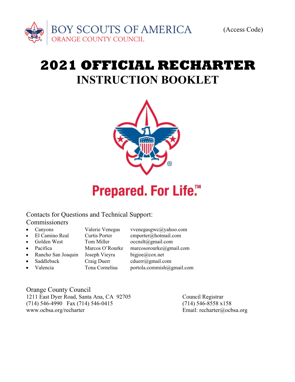 Official Recharter Packet