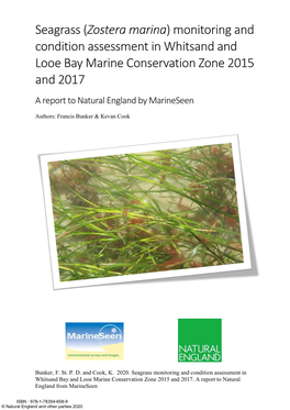 Seagrass (Zostera Marina) Monitoring and Condition Assessment in Whitsand and Looe Bay Marine Conservation Zone 2015 and 2017