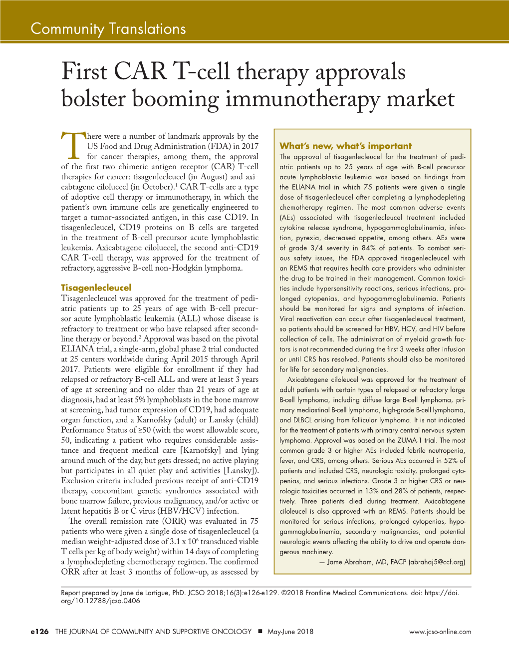 First CAR T-Cell Therapy Approvals Bolster Booming Immunotherapy Market
