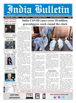 India COVID Cases Cross 18 Million, Gravediggers