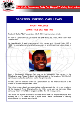 Sporting Legends: Carl Lewis