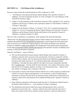 SECTION 1.4 Civil Status of the Archdiocese