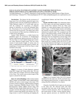 Implications for Glacial Processes on Low Latitudinal Mars