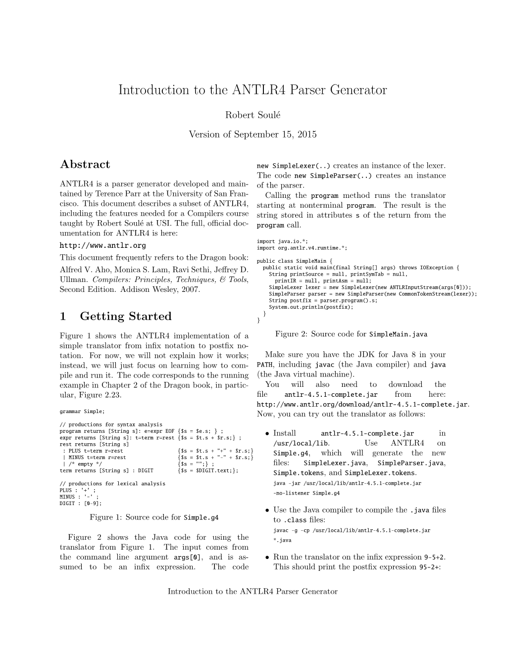 Introduction to the ANTLR4 Parser Generator