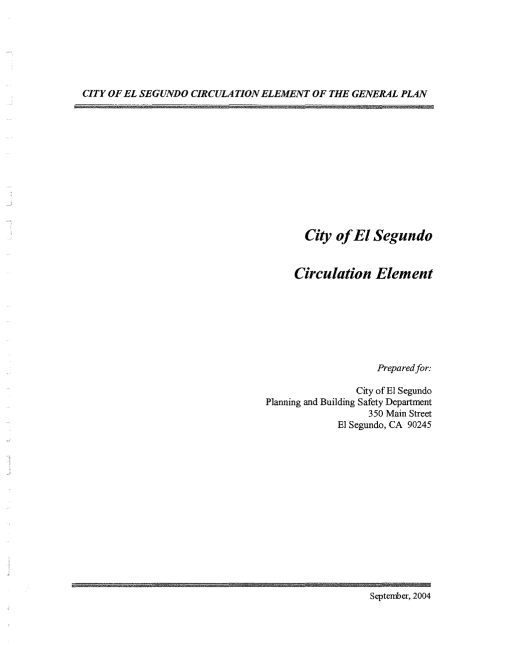 City of El Segundo Circulation Element of the General Plan