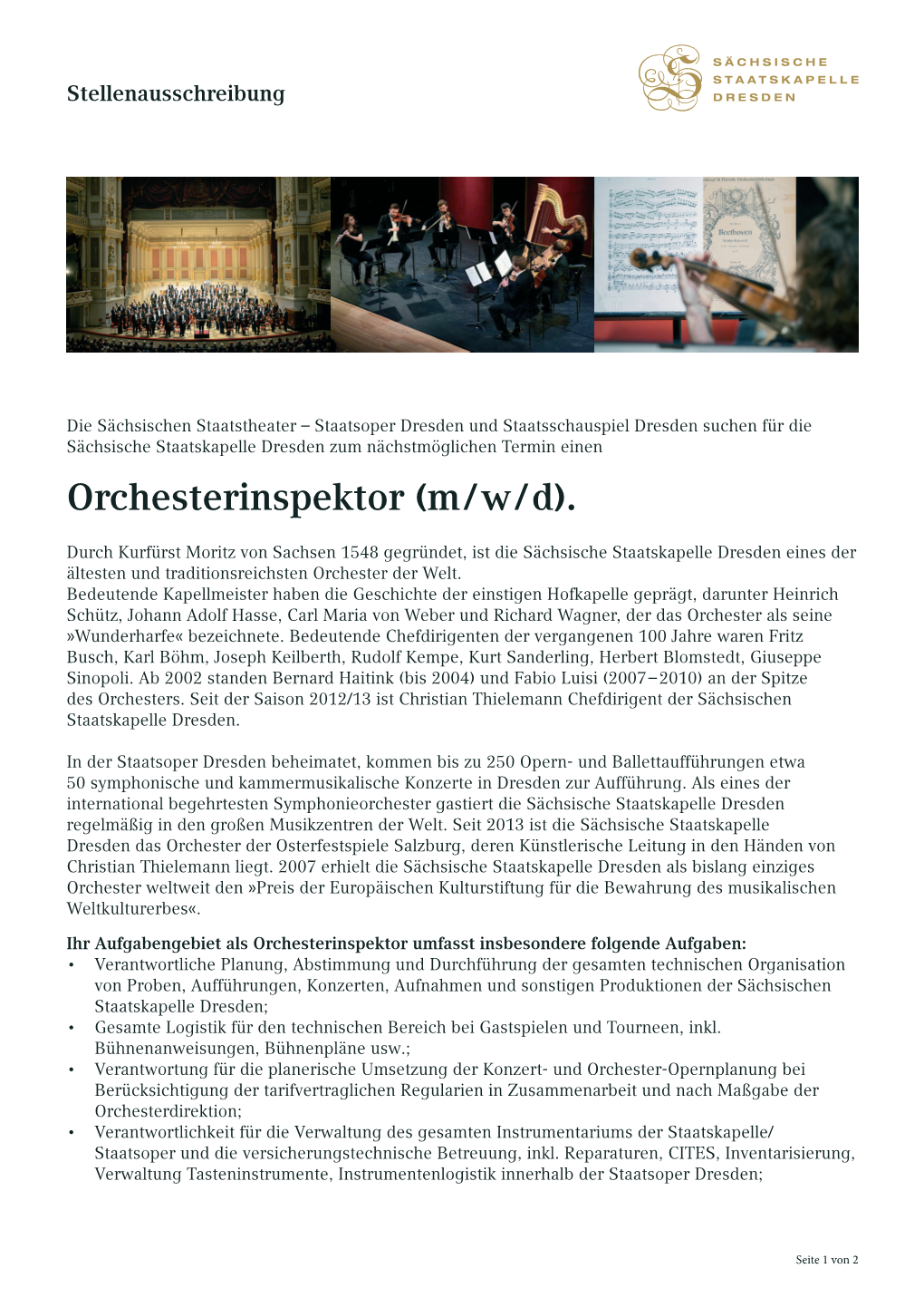 Orchesterinspektor (M / W / D)