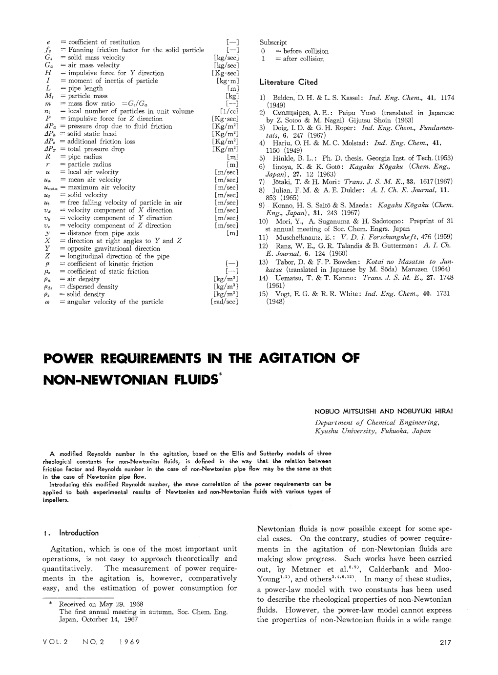 Power Requirements in the Agitation of Non-Newtonian Fluids