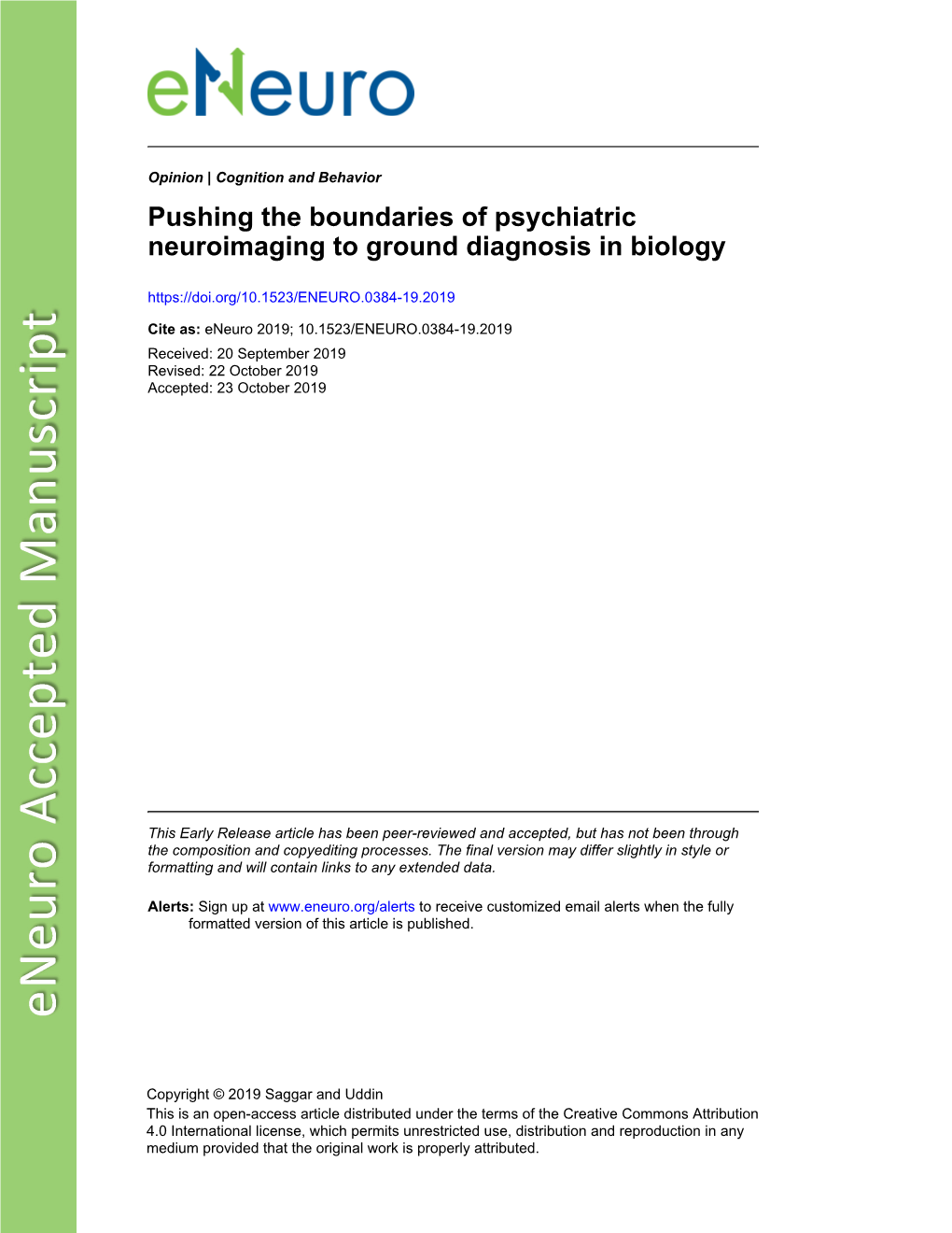 Pushing the Boundaries of Psychiatric Neuroimaging to Ground Diagnosis in Biology