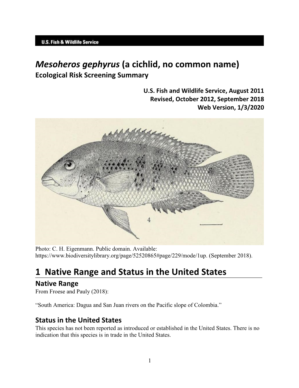 Mesoheros Gephyrus Ecological Risk Screening Summary