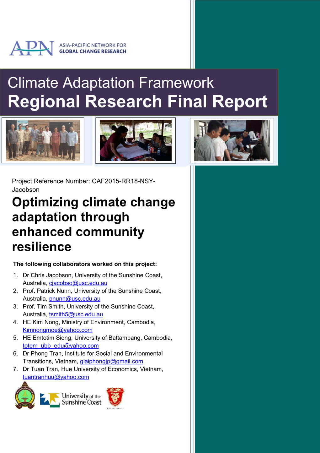 Climate Adaptation Framework Regional Research Final Report