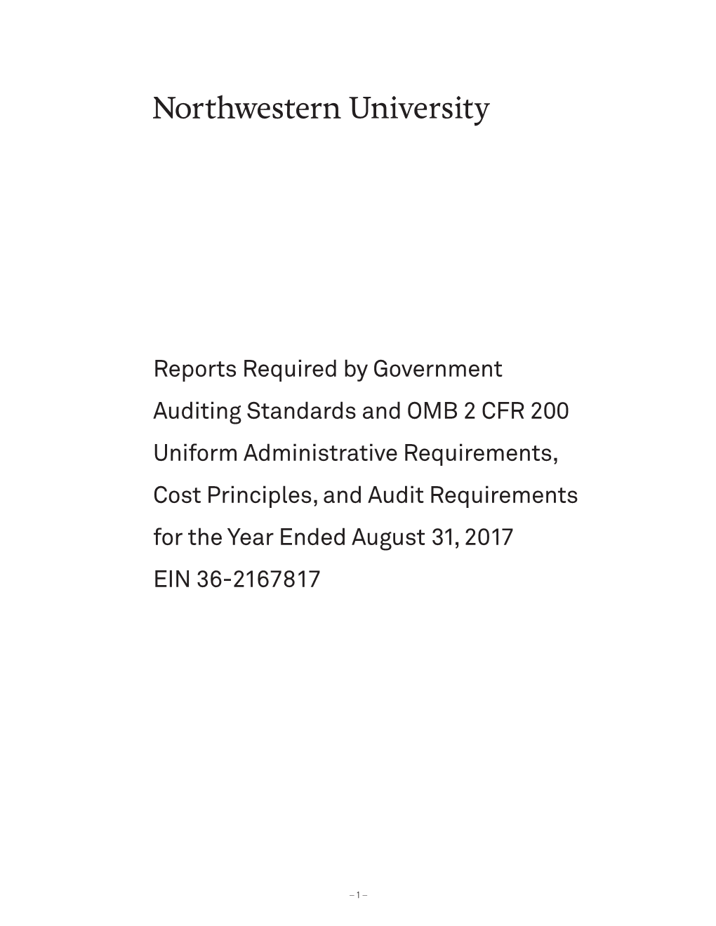 Reports Required by Government Auditing Standards and OMB 2 CFR 200 Uniform Administrative Requirements, Cost Principles, and Au