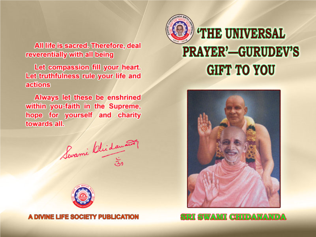 The Universal Prayer-Gurudev's Gift To