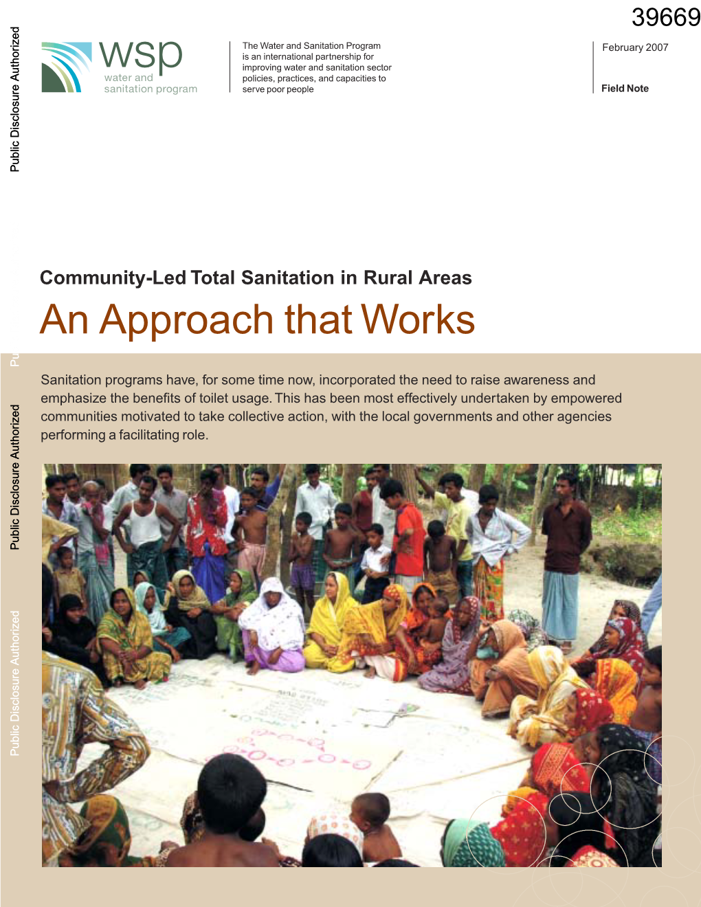 Community-Led Total Sanitation in Rural Areas: an Approach That Works