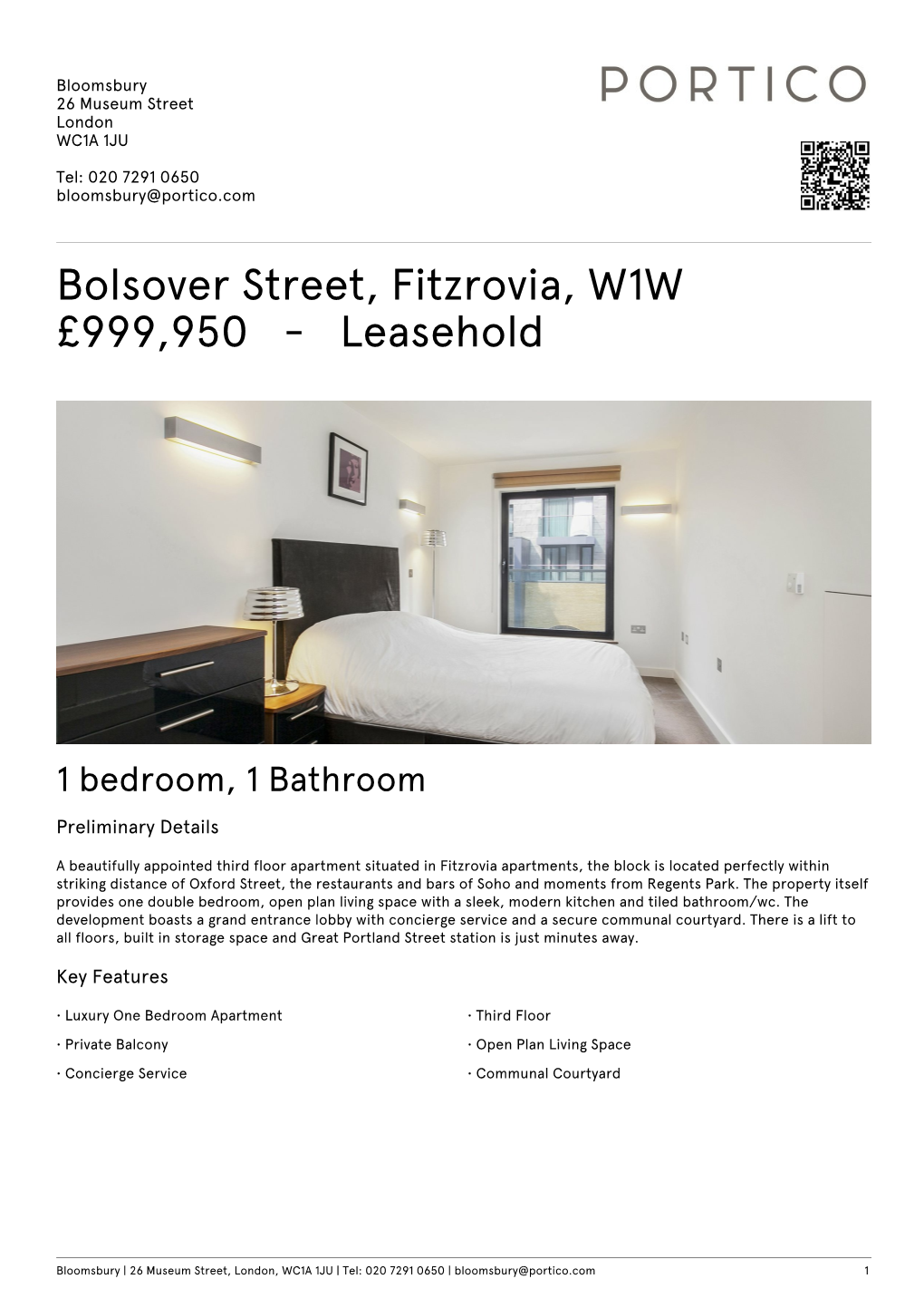Bolsover Street, Fitzrovia, W1W £999950