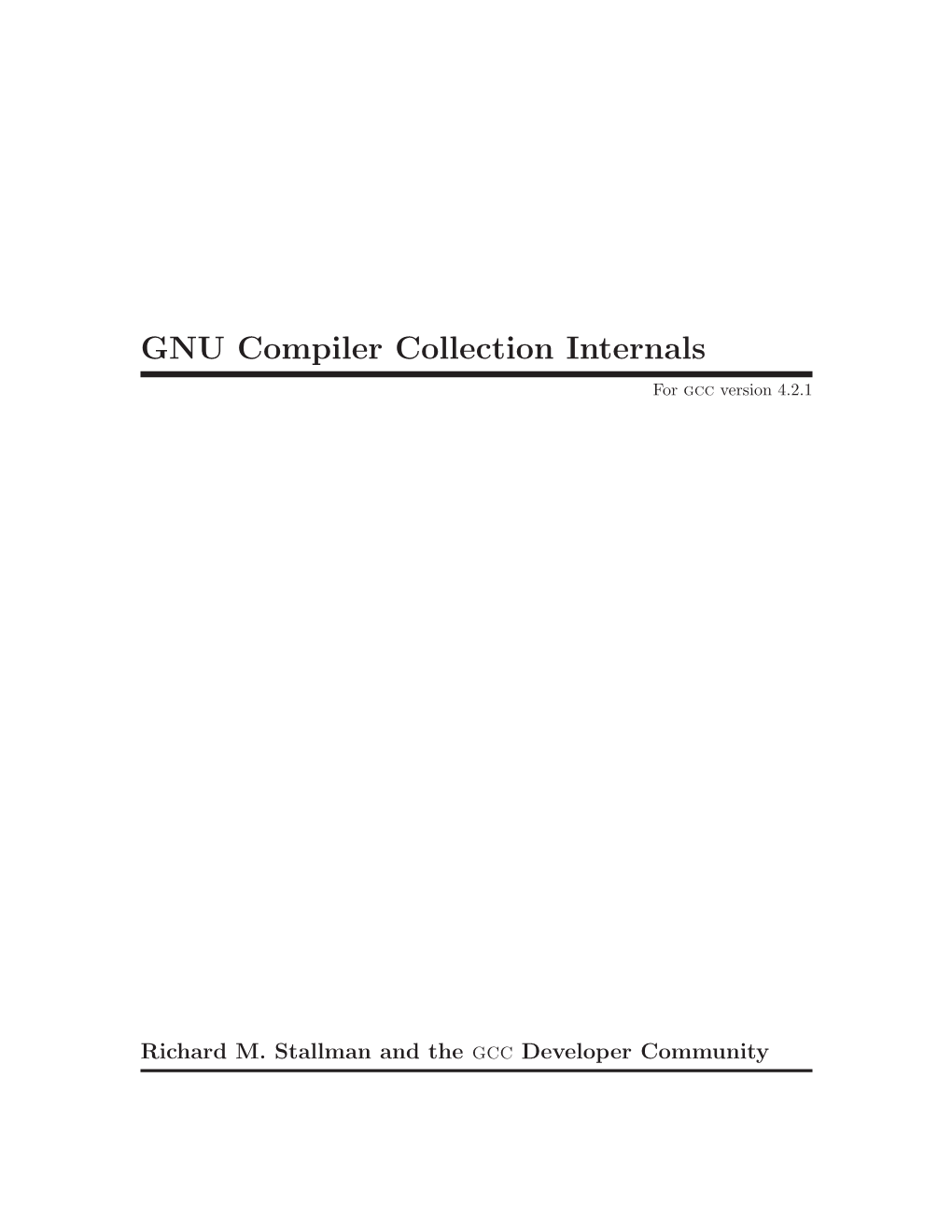 GNU Compiler Collection Internals