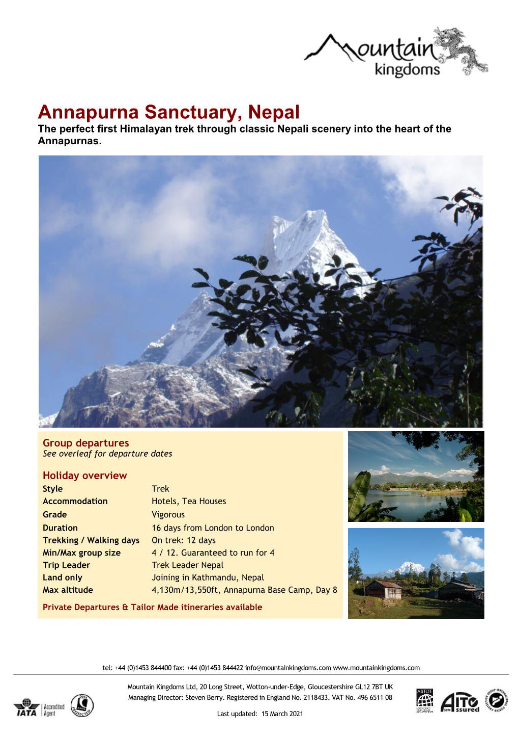 2021 Annapurna Sanctuary
