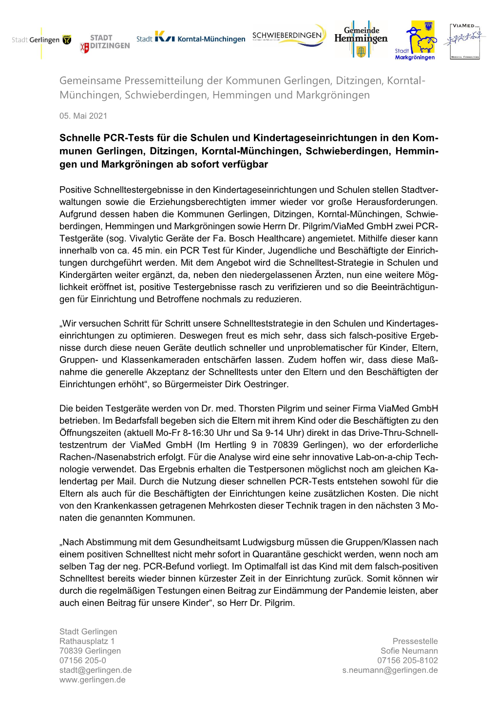 Schnelle PCR-Tests