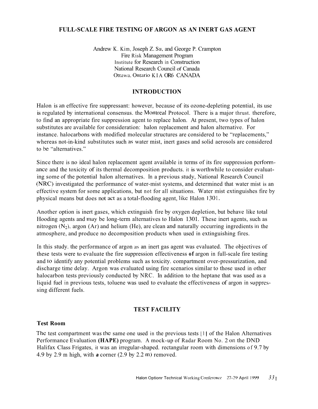 Full-Scale Fire Testing of Argon As an Inert Gas Agent