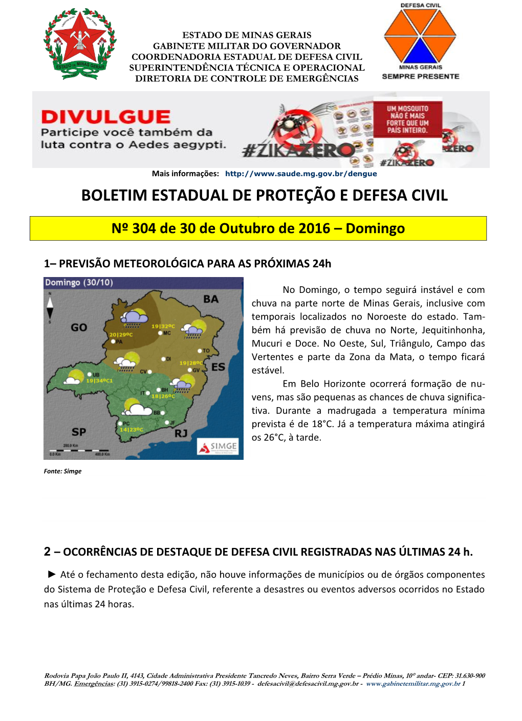 Boletim Estadual De Proteção E Defesa Civil