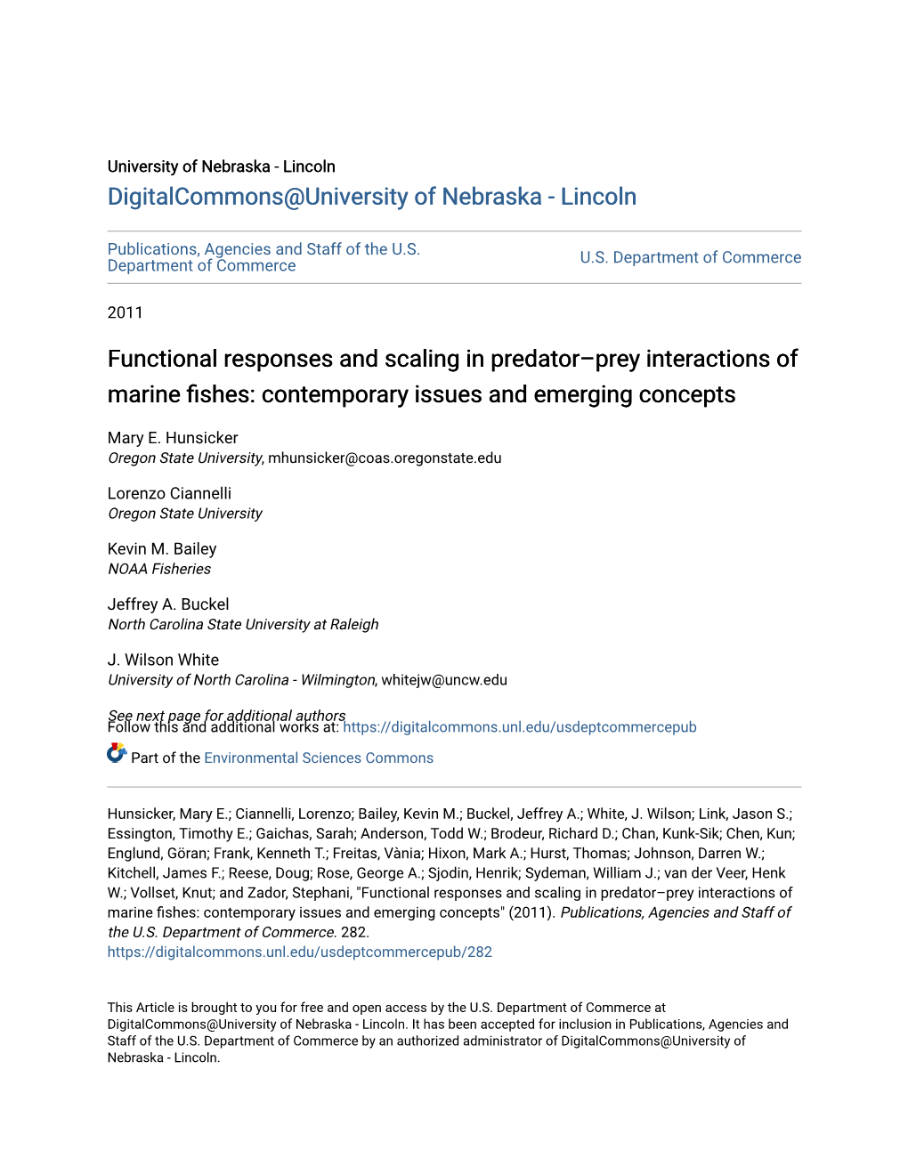 Functional Responses and Scaling in Predator–Prey Interactions of Marine Fishes: Contemporary Issues and Emerging Concepts