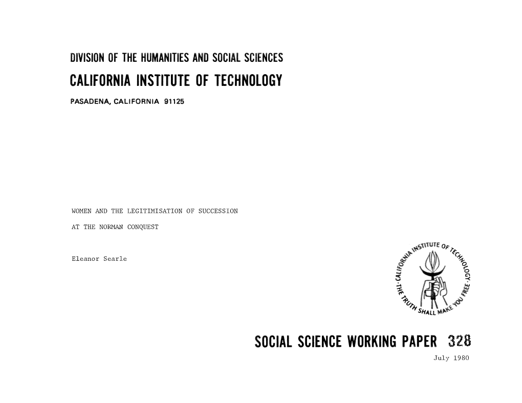 California Institute of Technology Social Science