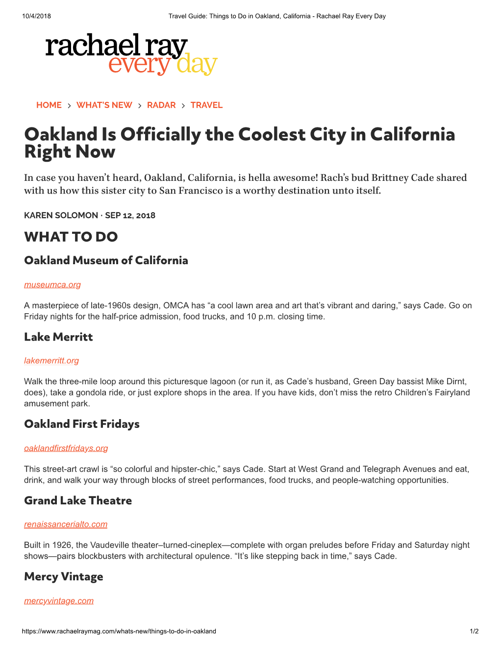 Oakland Is Officially the Coolest City in California Right Now
