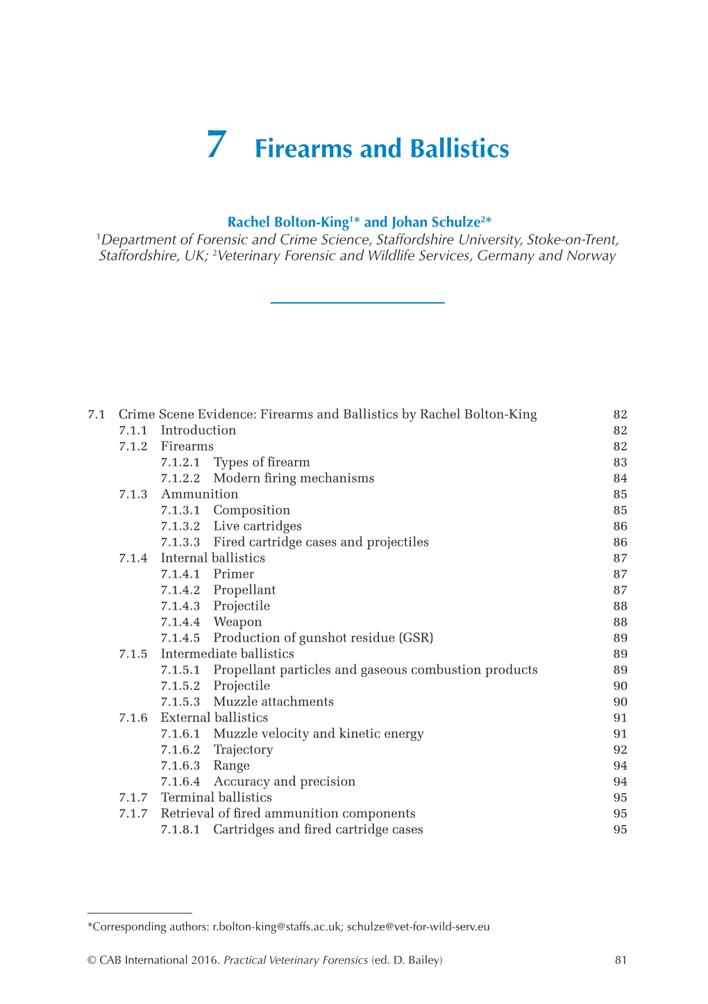 7 Firearms and Ballistics