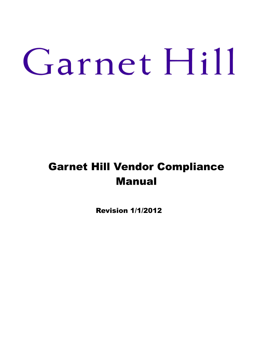 Acknowledgment of Vendor Compliance Manual Revision 4