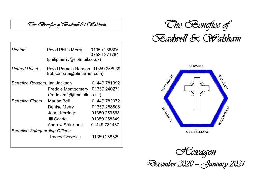 The Benefice of Badwell & Walsham Hexagon