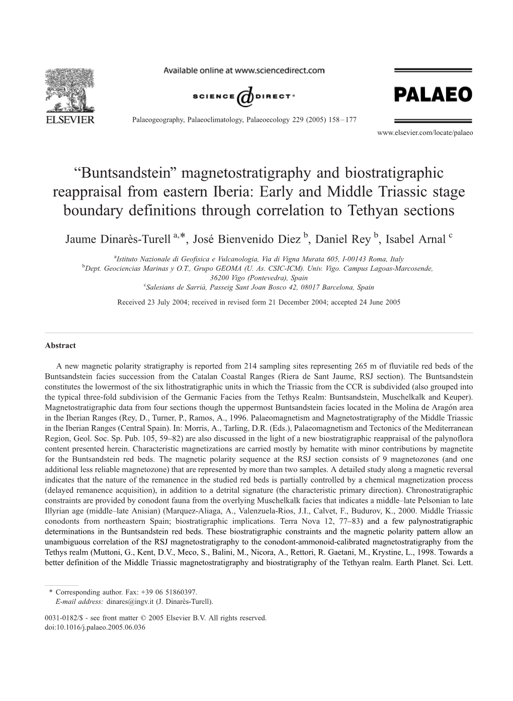 ￢ﾀﾜbuntsandstein￢ﾀﾝ Magnetostratigraphy And