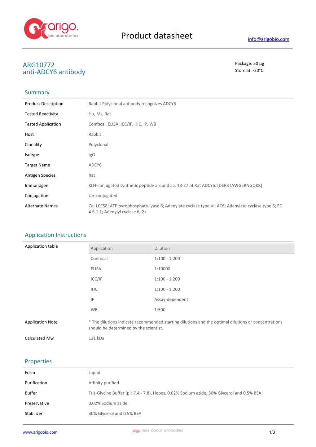 Anti-ADCY6 Antibody (ARG10772)