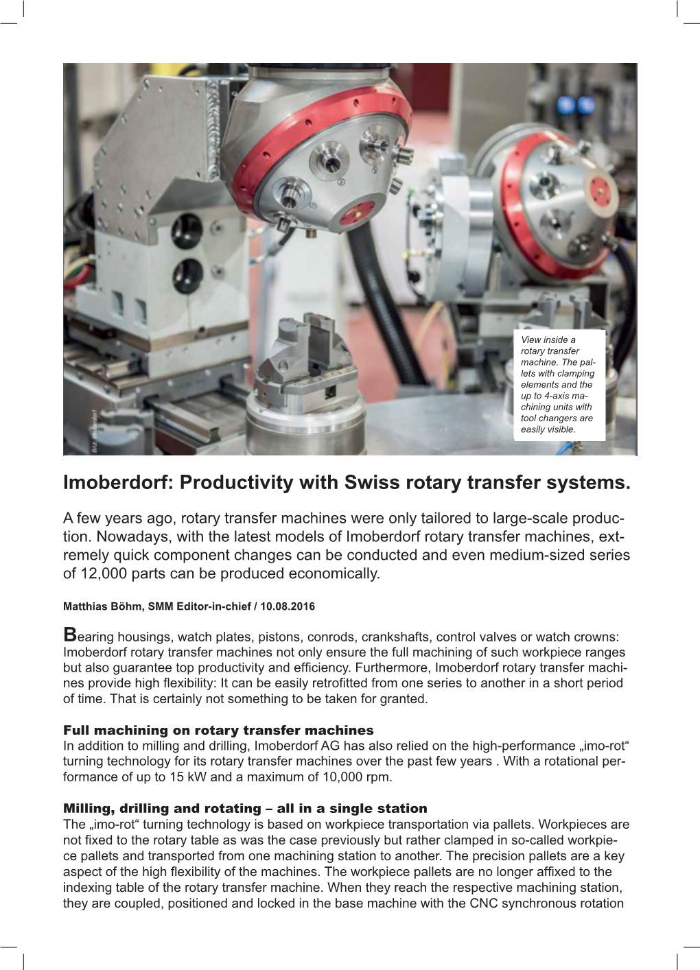 Productivity with Swiss Rotary Transfer Systems