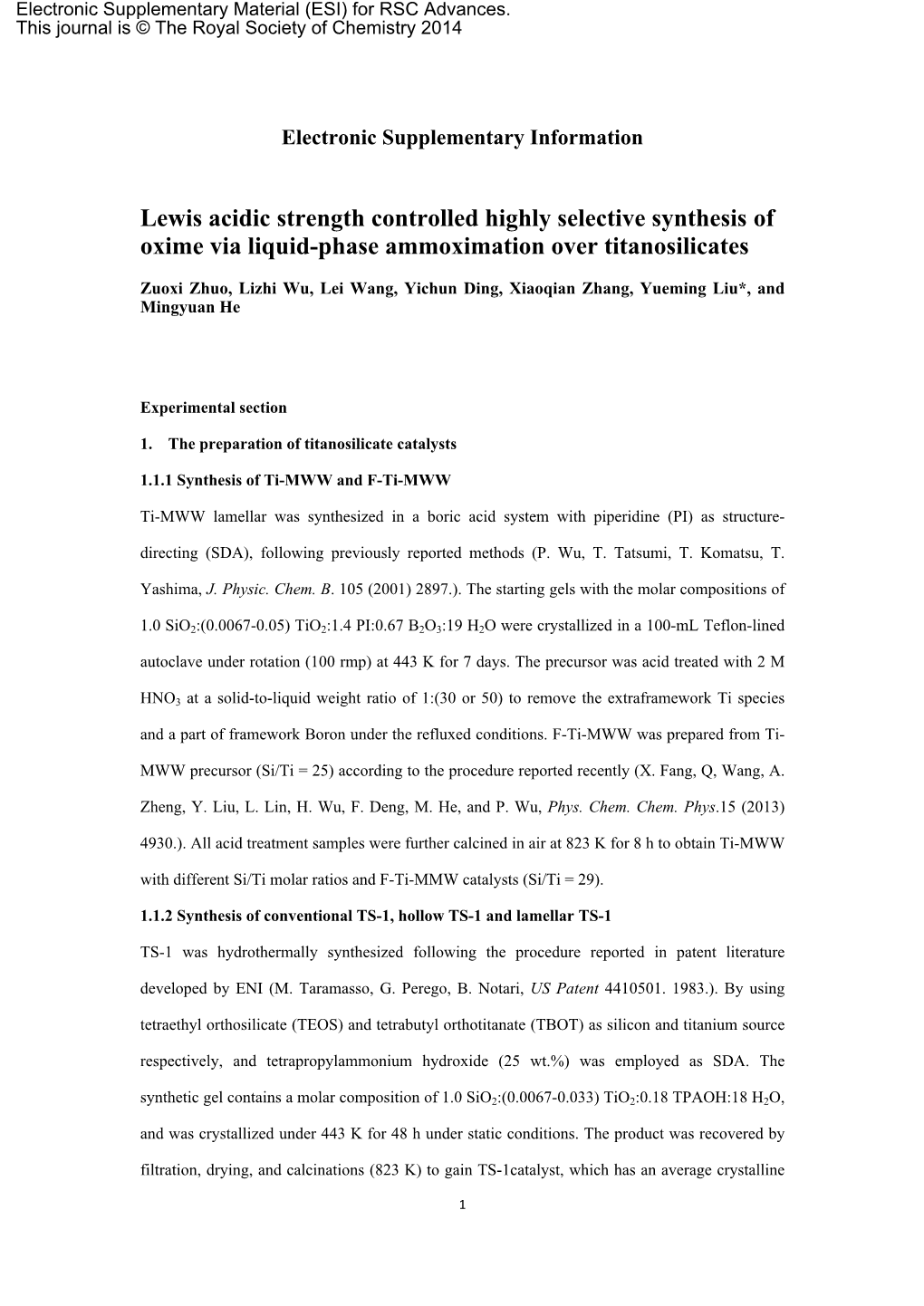 Lewis Acidic Strength Controlled Highly Selective Synthesis of Oxime Via Liquid-Phase Ammoximation Over Titanosilicates