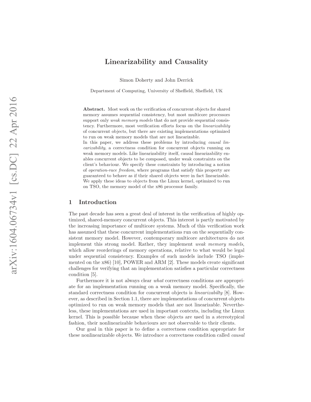 Causal Linearizability