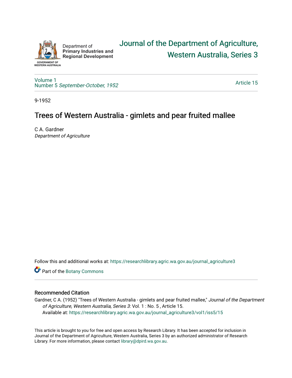 Trees of Western Australia - Gimlets and Pear Fruited Mallee