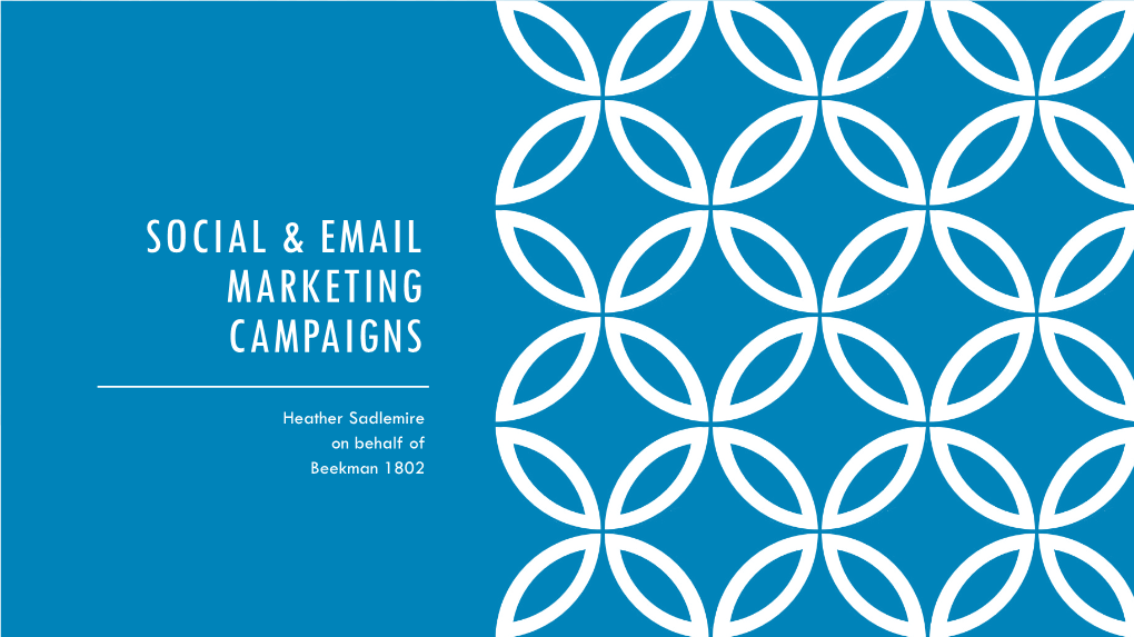 Social & Email Marketing Campaigns