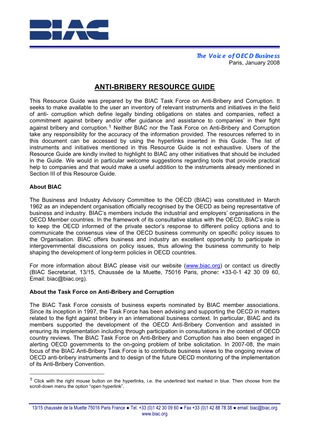 Anti-Bribery Resource Guide