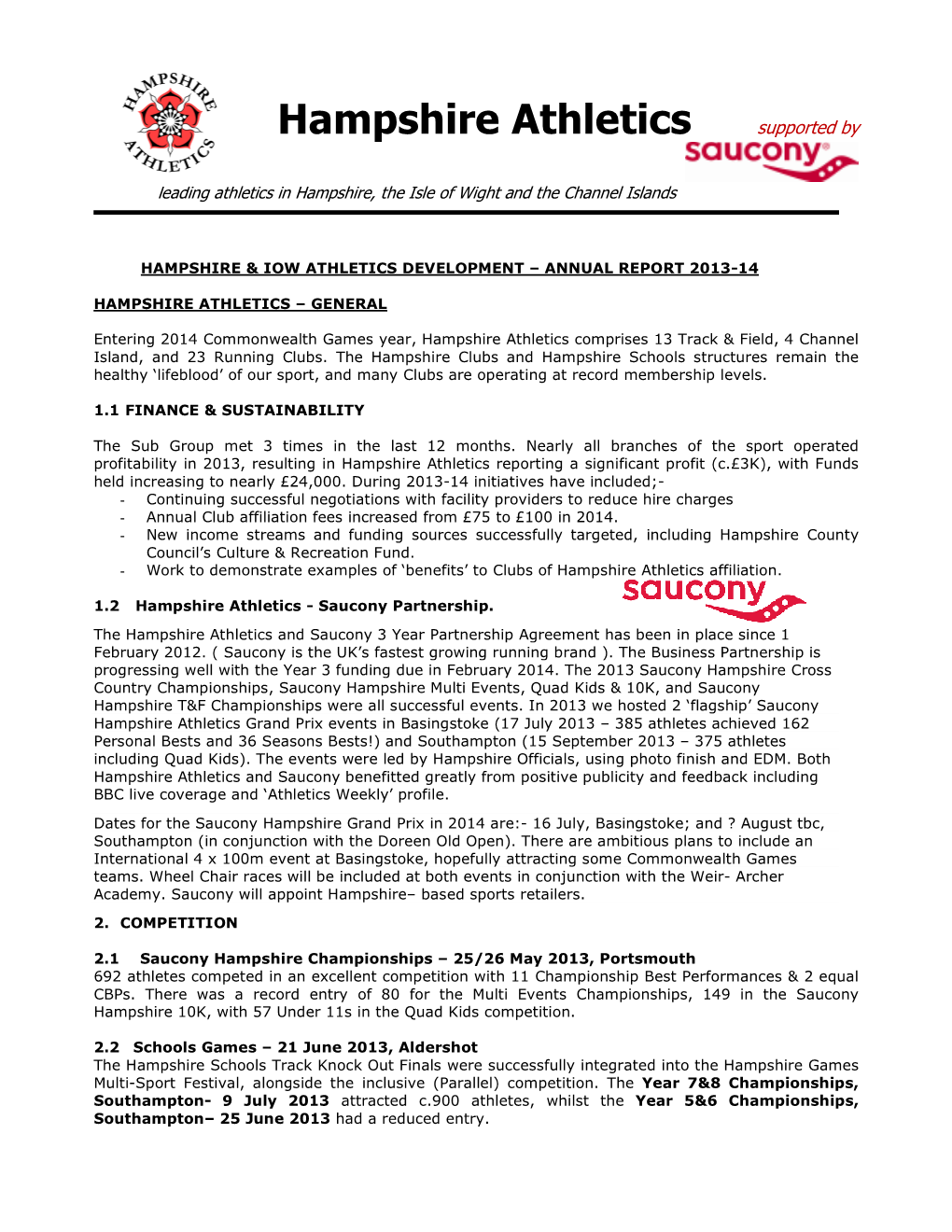 Finance and Sustainability/Development Report