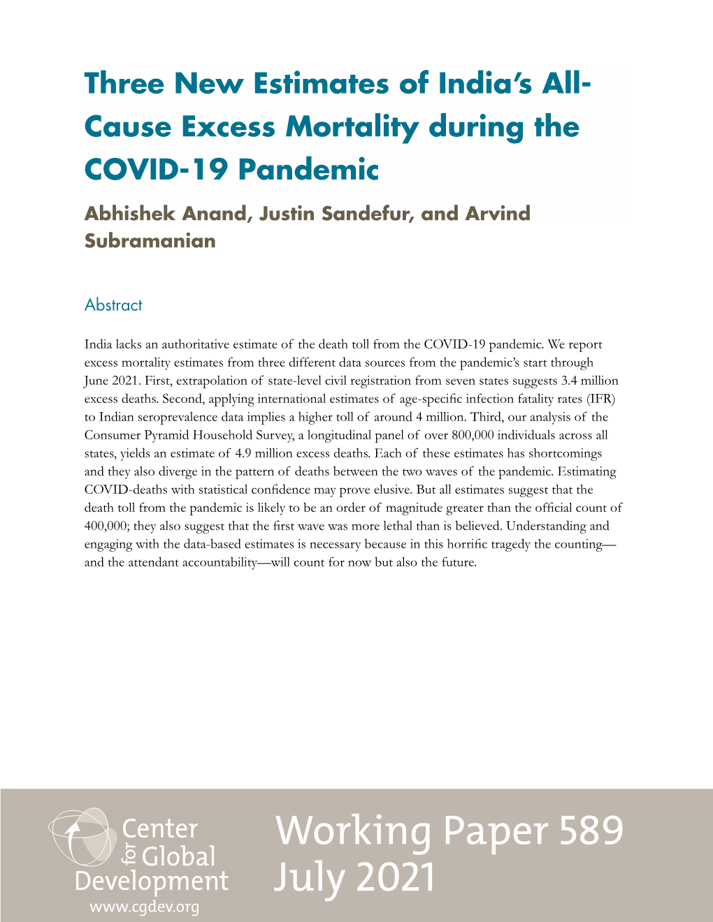 Cause Excess Mortality During the COVID-19 Pandemic