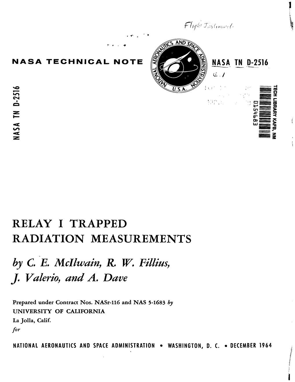 Relay I Trapped Radiation Measurements